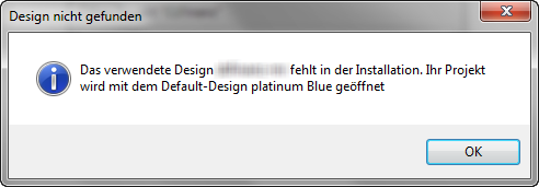 Dialog Design fehlt