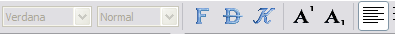 Ausschnitt aus der Toolbar des Textabsatzes