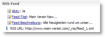 Aufmacher - RSS-Feed Eigenschaften Aufmacher - RSS-Feed Eigenschaften