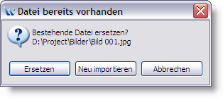 Datei bereits vorhanden Dialog