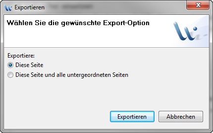 Export-Option wählen