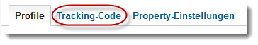 Registerkarte Tracking-Code